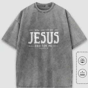 Men's Christian T-Shirt 'Now I live for Jesus', Grey