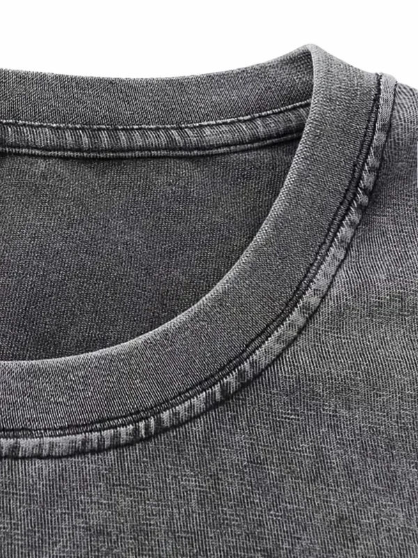 Men's Christian T-Shirt 'When God Is For You Who Can Be Against You', Romans 8:31, Grey - Image 3